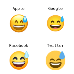 πλατύ χαμόγελο και κρύος ιδρώτας emoji