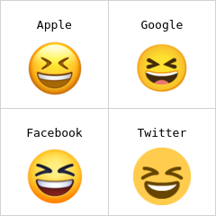 πλατύ χαμόγελο με κλειστά μάτια emoji