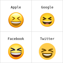 Grinende ansigt med lukkede øjne emoji