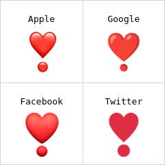 Utropstegn med hjerte emoji