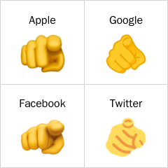 Jari telunjuk menunjuk ke arah pemandang Emoji