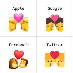 Bacio tra coppia Emoji