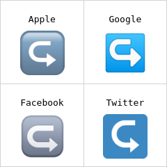 Seta curva da esquerda para a direita emoji