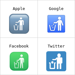 علامت ریختن زباله در زباله‌دان اموجی