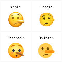 Yalan söyleyen yüz emoji