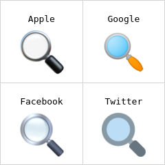 Förstoringsglas som lutar åt vänster emoji