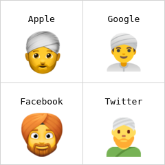 Mand med turban emoji