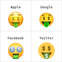 Gezicht met geld in de mond emoji