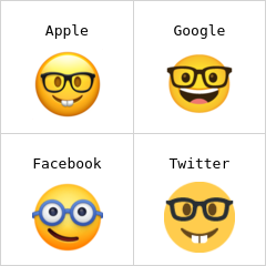 Rosto de nerd emoji