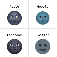 Nymåne med ansikte emoji