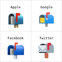 Peti surat terbuka dengan bendera dinaikkan Emoji