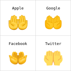 Paume contre paume doigts vers le haut emojis