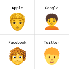 Pessoa, cabelo encaracolado emoji