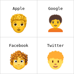 Persoană, păr creț emoji