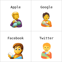 Persoon die een baby voedt emoji