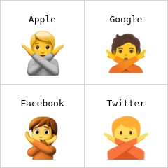 Pessoa fazendo gesto de “não” emoji