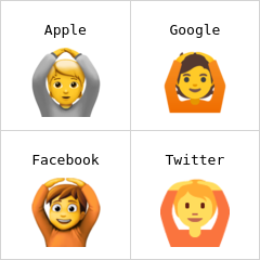 Person mit Händen auf dem Kopf Emoji