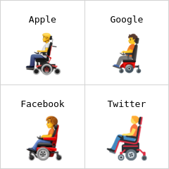 Elektrikli tekerlekli sandalyede kişi emoji