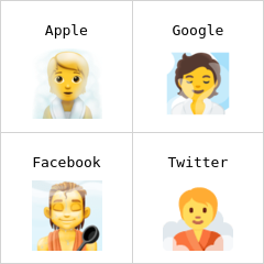 Persoon in ruimte vol stoom emoji