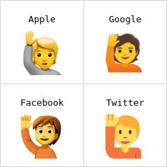 Osoba podnosząca rękę emoji