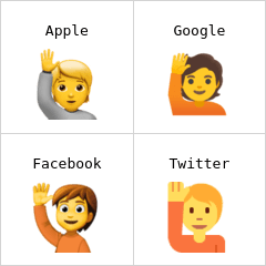 άτομο με σηκωμένο χέρι emoji