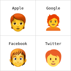 Άτομο με κόκκινα μαλλιά emoji