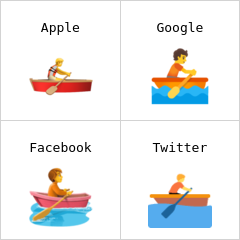 Personne ramant dans une barque emojis