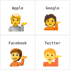 Person vender håndfladen op emoji