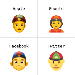 Orang dengan topi Tionghoa emoji