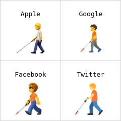 Pessoa com bengala para cego emoji