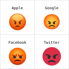 Nakasimangot at nakakunot ang noo emoji