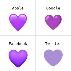 Violetti sydän emojit