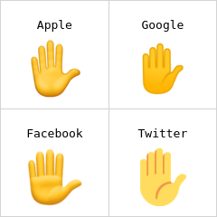 Wzniesiona dłoń emoji