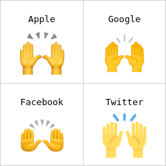Nakataas na mga kamay emoji