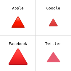 Fölfelé mutató piros háromszög emodzsi