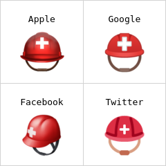 Helm dengan palang putih emoji