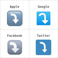 Right arrow curving down emoji
