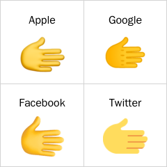 Hånd mot høyre emoji