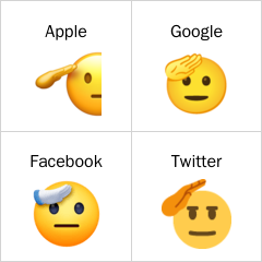 Ansikte som gör honnör emoji