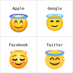 Visage souriant avec auréole emojis