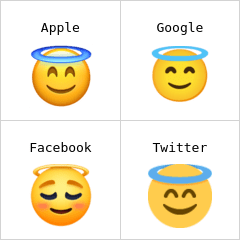 Față zâmbitoare cu aură emoji