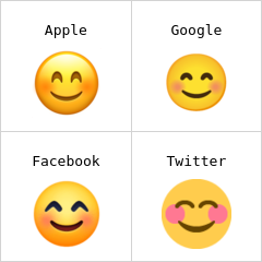 Wajah tersenyum dengan mata bahagia emoji