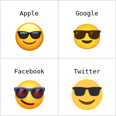 धूप के चश्मे के साथ मुस्काता चेहरा इमोजी