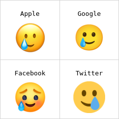 Muka tersenyum dengan airmata Emoji
