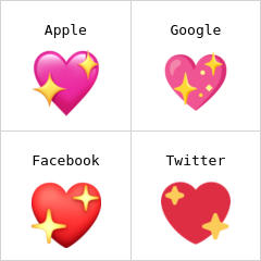 Skinnende hjerte emoji