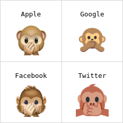 Małpa zasłaniająca pyszczek emoji