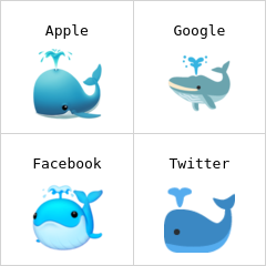 Wieloryb tryskający wodą emoji
