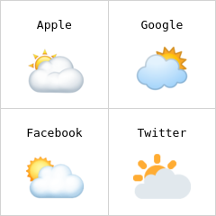 Zon achter grote wolk emoji