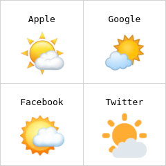 Aurinko ja pieni pilvi emojit
