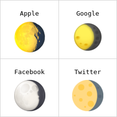 Zanikający księżyc między pełnią a ostatnią kwadrą emoji